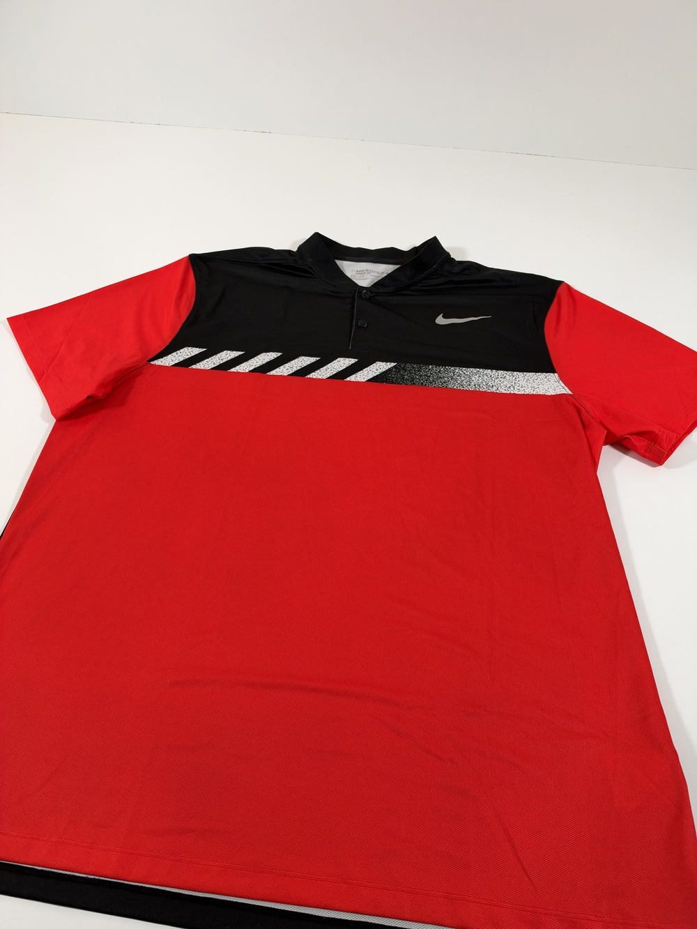 Nike Blade Collar Polo Shirt Golf Dri-FIT Mens 2XL Red Black 885710-852